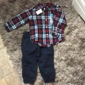 NWT Button down shirt with matching pants